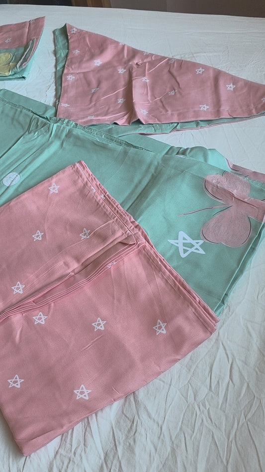 Finet Bed Linen Set, Beautiful Design, 6 Pieces, Universal Size (Double & King), 100% Cotton